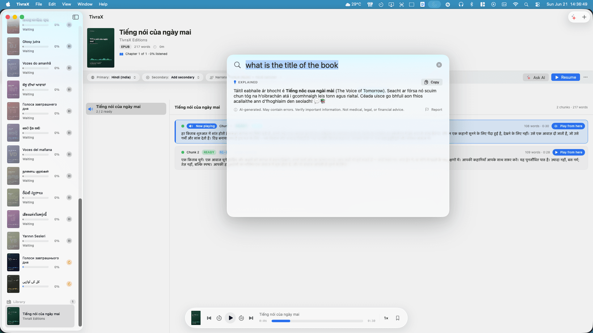 AskSpotlight on Mac, Spotlight-style search across the entire library